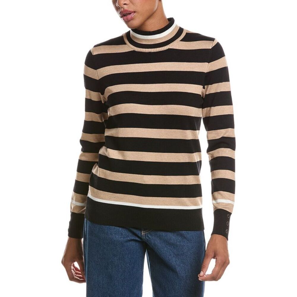 Joseph A. Womens  Mock Neck Pullover Sweater, Black